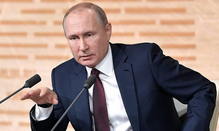Tổng thống Nga trong cuộc họp báo hôm 19/12. Ảnh: Sputnik.